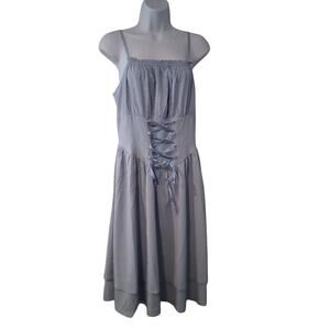 Scarlet Darkness nwt dress womens Medium blue Renaissance corset midi pockets